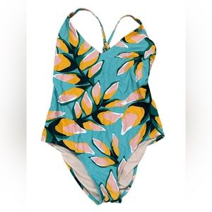 Kona Sol Bright Floral One Piece Swimsuit